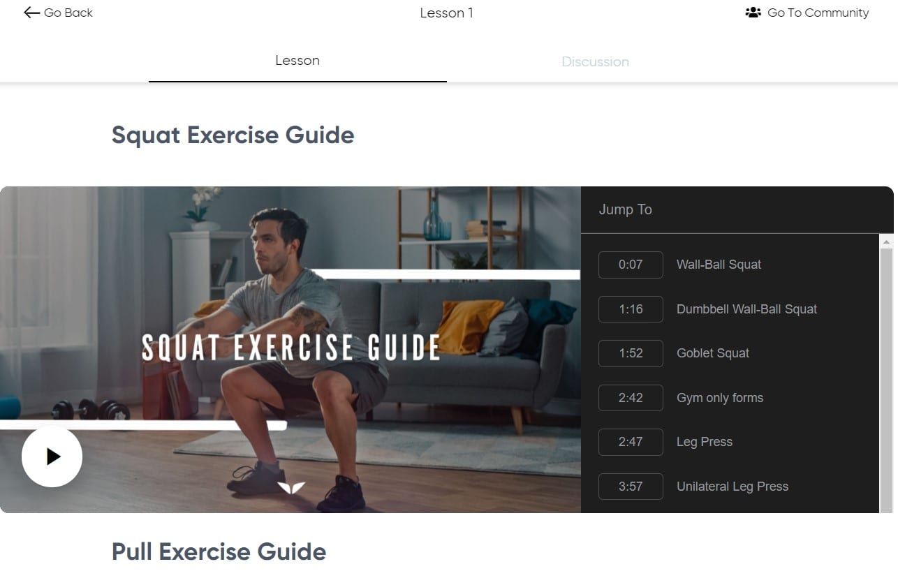 10x squat exercise guide screenshot