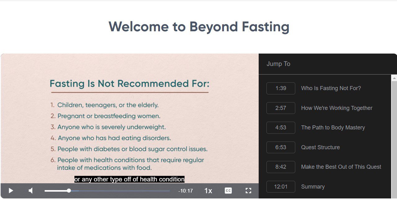Beyond Fasting screenshot review